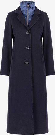 Cinzia Rocca Langer taillierter Mantel aus Schurwolle mit Stepplatz