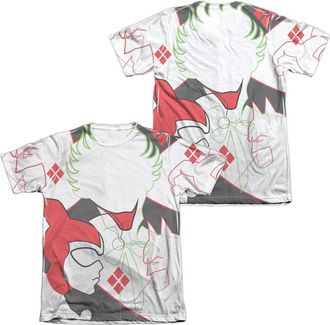 Gildan DC Comics Joker/Harley Inline (Front/Back Print) Adult Poly/Cotton Short Sleeve Tee / T-Shirt