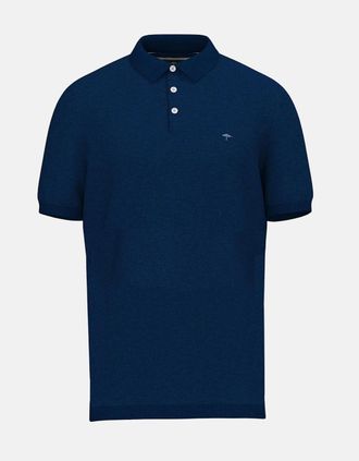Fynch-Hatton Mens Fine Knit Air Cotton Polo Shirt Midnight - Navy - Size: 44