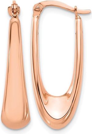 Diamond2Deal 14K Gold U- Shape Fanyc Hoop Earrings