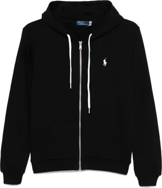 Polo Ralph Lauren Polo Pony-embroidered hoodie - women - Cotton - L - Black