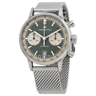Hamilton Intra-Matic Chronograph Automatic Green Dial Mens Watch H38416160
