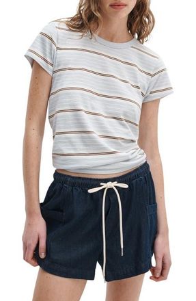 Rag & Bone The Slub Stripe Cotton T-Shirt in Light Blue Multi at Nordstrom, Size X-Small