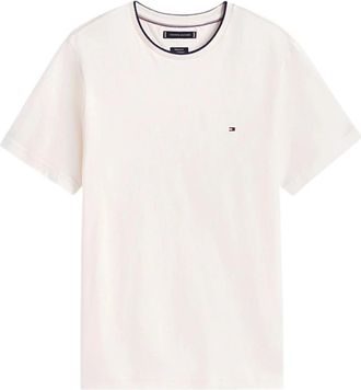 Tommy Hilfiger Modal T-shirt met logorand - Heren - T-shirts - Wit - XS - Tops
