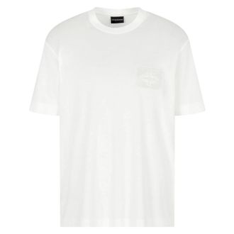 Emporio Armani T-shirts en Polos - Heren - T-shirts - Wit - M - Leer - Tops