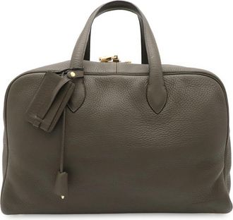 Herm&egrave;s Olive Taurillon Clemence Leather Boston Bag (Pre-Owned)