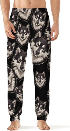 Generic Cool Alaskan Malamute Dog Mens Pajama Pant Casual Lounge Pants Lightweight Pjs Sleepwear