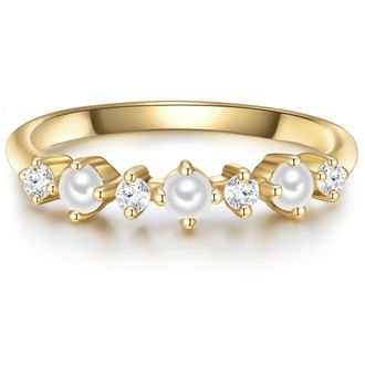 Glanzst&uuml;cke M&uuml;nchen Womens Sterling Silver Ring - Gold - Size N