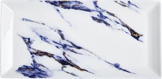 Prouna Marble Azure 13 Inch Sandwich/ Cake Tray in White at Nordstrom