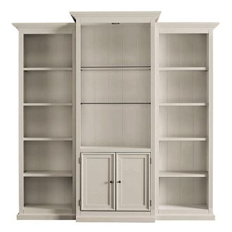 Ballard Designs Tuscan 3-Piece Bookcase with Cabinet - Taupe - Ballard Designs