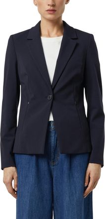 Comma Jackenblazer COMMA, Damen, Gr. 34, navy, Web, Obermaterial: 50% Viskose, 42% Polyamid, 8% Elasthan, unifarben, k&ouml;rpernah h&uuml;ftbedeckend, tiefer V-Aussc