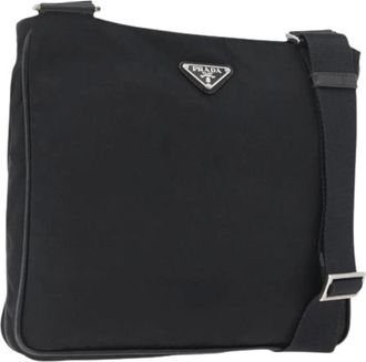 Prada Pre-owned Cross Body Bags, female, Black, Size: ONE SIZE Pre-owned Vintage Nylon Shoulder Bag
