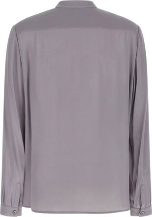 Tory Burch Georgette Bow Blouse - Grey