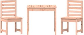 vidaXL Mesa Y Sillas De Jard&iacute;n 3 Pzas Madera Maciza Douglas Vidaxl