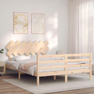 vidaXL Estructura De Cama De Matrimonio Con Cabecero Madera Maciza Vidaxl