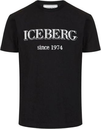 Iceberg Branding Stitch Tee - Heren - T-shirts - Zwart - XL - Katoen - Tops