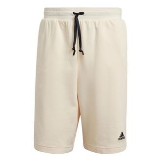 adidas Mens adidas Solid Color Logo Micro Mark Lacing Casual Sports Shorts Yellow White HB6588