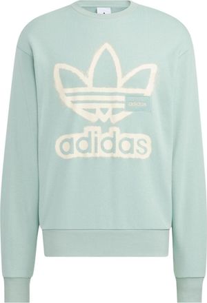 adidas originals Adicolor Crew Chest Printing Round Neck Pullover Long Sleeves Blue HS1996