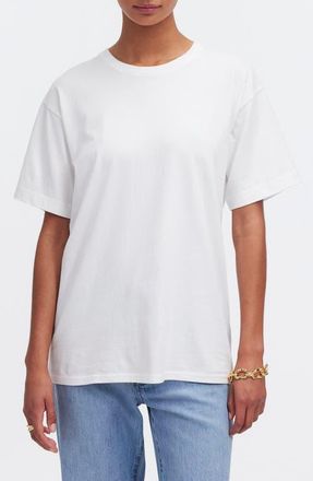 Madewell Cotton Relaxed Oversize T-Shirt in Eyelet White at Nordstrom, Size Xx-Small