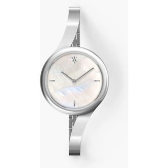 Vanna Claire Gemstone Watch in White Pearl-Silver at Nordstrom