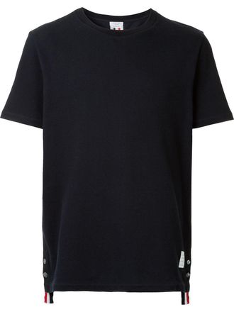 Thom Browne Relaxed Fit Ss Tee W/ Center Back Rwb Stripe In Classic Pique