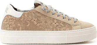 P448 Beige Lederen Sneaker - Dames - Sneakers - Beige - 37 EU - Schoenen