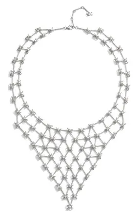 Awe Inspired Triple Moon Connector Bib Necklace in Oxidized 925 Sterling Silver at Nordstrom