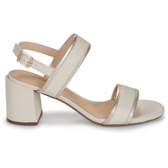 Clarks Ezoria Sling Leather Womens Heels Sandals - Cream Multi - Size:UK 5.5