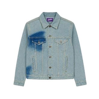 Jean Paul Gaultier Jassen, Dames, Blauw, M, Denim, Face Denim Jacket