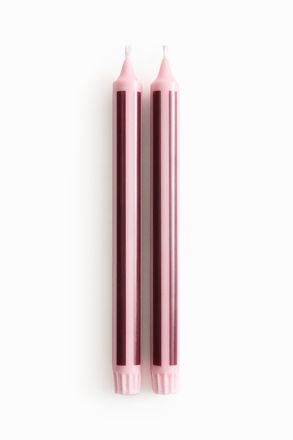 H&M 2er-Pack Gemusterte Kerzen - Pink