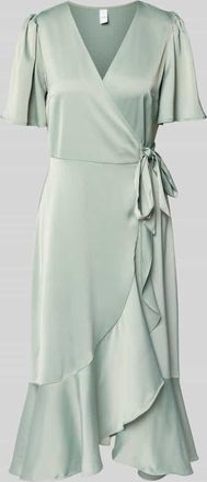 Vero Moda Cocktailkleid mit Volantsaum Modell THEA in Gruen, Gr&ouml;&szlig;e 40