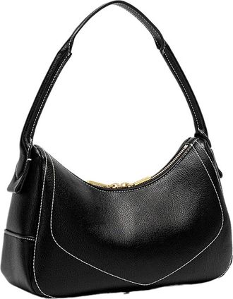 Generic Compatible For Classic Retro Womens Crescent Shaped Handbag, Business Commuting Solid Color Shoulder Bag