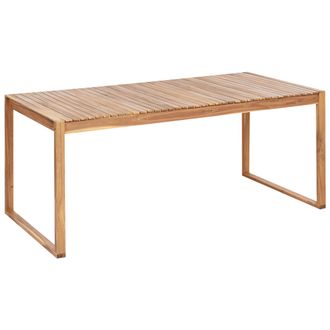 Beliani Mesa De Comedor De Jard&iacute;n De Madera De Acacia Certificada 180 X 90 Cm Con Tablero Rectangular Dise&ntilde;o Cl&aacute;sico Sassari Ii