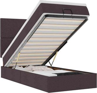 vidaXL Estructura Cama Otomana Colch&oacute;n Tela Marr&oacute;n Oscuro 80x200cm Vidaxl