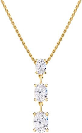 Diamond2Deal 14k Yellow Gold 2.15 Ct Oval Cut Lab Grown Diamond Pendant Drop Necklace 18