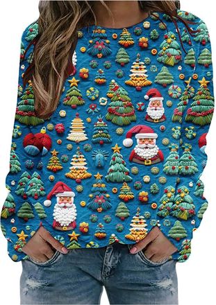 Generic Yinguo ladies sweatshirts without hood christmas tartan christmas print tops half turtleneck sweatshirt ladies christmas t shirts cute xmas jumper lad