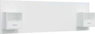vidaXL Bed Headboard with Cabinets White Engineered Wood Vidaxl