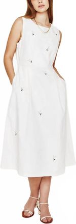 AG - Adriano Goldschmied Libby Midi Dress In Super Bloom White