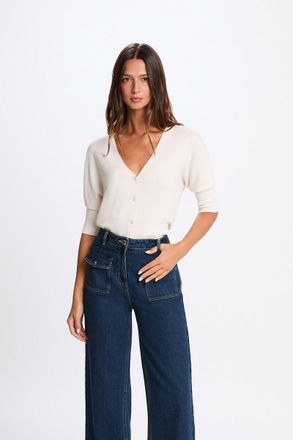 Morgan Vest met lange mouwen en V-hals