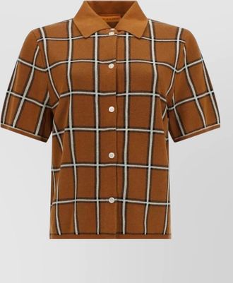 Guest In Residence silk linen checked knitted shirt