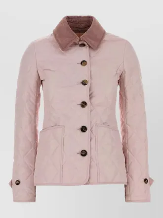 Burberry quilted polyester jacket corduroy collar pockets