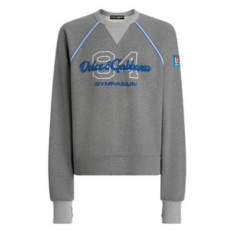 Dolce & Gabbana Sweatshirts, male, Gray, Size: M Printed Sweatshirt