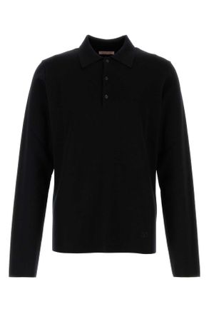 Valentino Garavani Zwarte Wol Polo Shirt