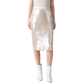 Akris Sequin Mesh Pencil Skirt in Greige at Nordstrom, Size 8