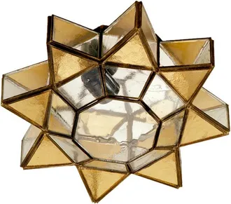 Fabrilamp Fab 2.961-ambar Plafon/aplique 1 Luz Ambar/cuero 12x35x35