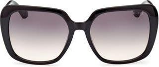 Guess Square Sunglasses in Shiny Black /Gradient Smoke at Nordstrom Rack
