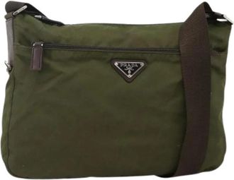 Prada Pre-owned Vintage Nylon Schoudertas - Dames - Vintage Schoudertas - Groen - ONE Size - Nylon - Vintage