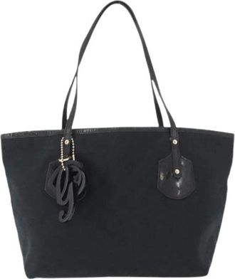 Gucci Pre-owned Tote Bags, female, Black, Size: ONE SIZE Pre-owned Canvas Tote Bag