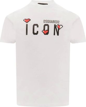 Dsquared2 T-Shirts, male, White, Size: S Icon T-Shirts Made in Italy