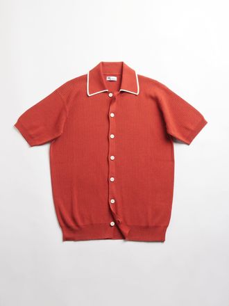 Doppiaa Aagar Cotton Terry Red Shirt With Short Sleeves